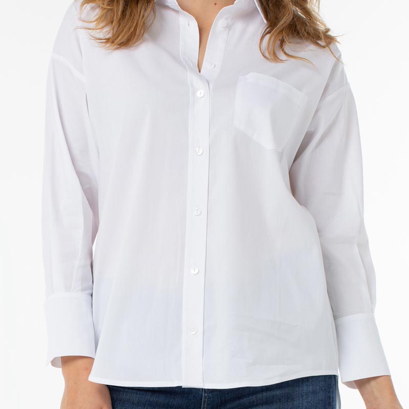 White Oversized Classic Button Down | Bronze Lady Boutique